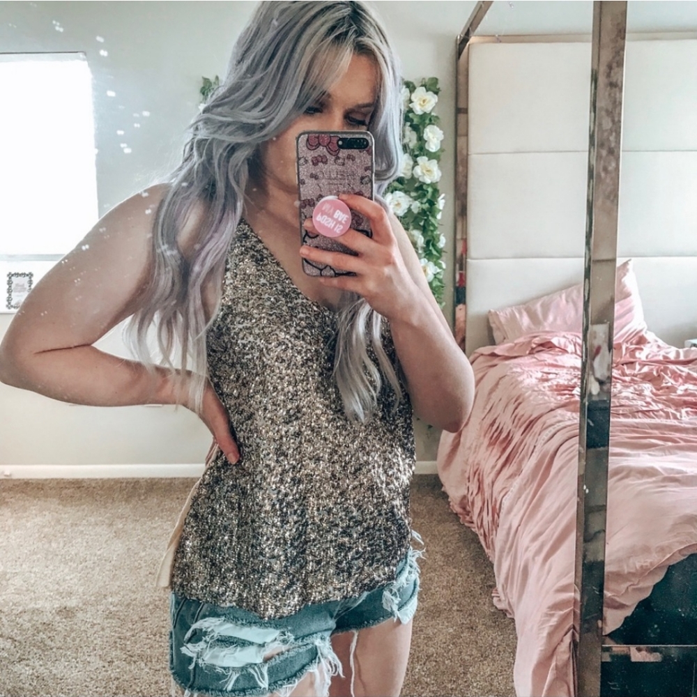 NWOT Gold Sequin Tank Top